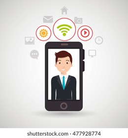 man cellphone wifi connection