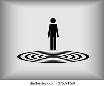 man in the center of the circle. Vector.
