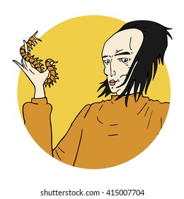 man and centipede