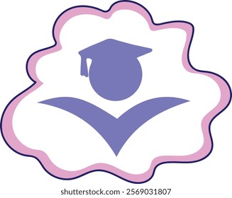 Man certified icon in bubble- filled icon in design