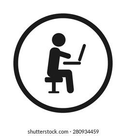 man chair laptop
