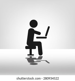 man chair laptop