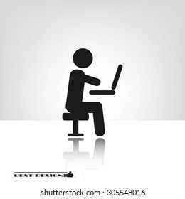 man chair laptop