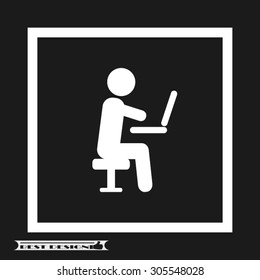 man chair laptop