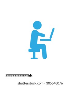 man chair laptop