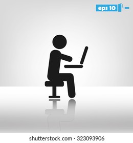 man chair laptop