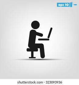 man chair laptop
