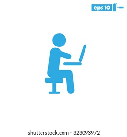 man chair laptop