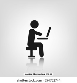 man chair laptop