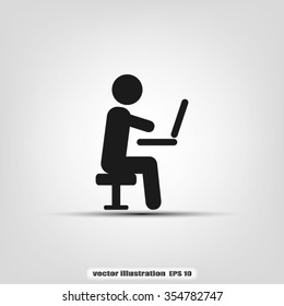 man chair laptop