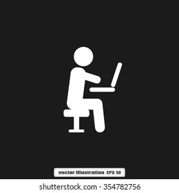 man chair laptop