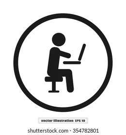 man chair laptop