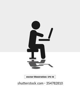 man chair laptop