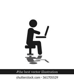 man chair laptop