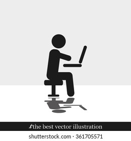 man chair laptop