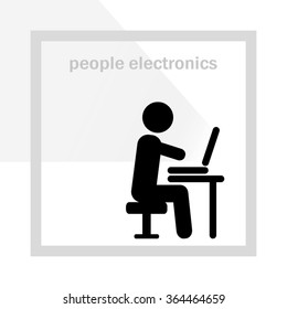 man chair laptop