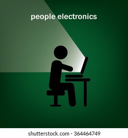 man chair laptop