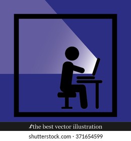 man chair laptop