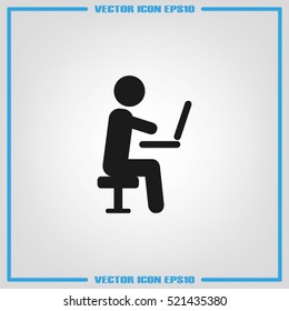 man, chair and laptop