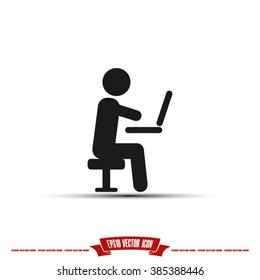 man chair laptop icon