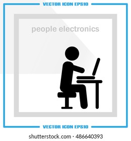 man chair laptop icon vector illustration eps10.