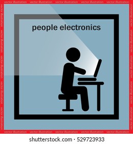 man chair laptop icon vector illustration eps10.