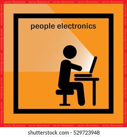 man chair laptop icon vector illustration eps10.
