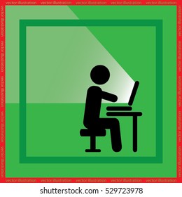 man chair laptop icon vector illustration eps10.
