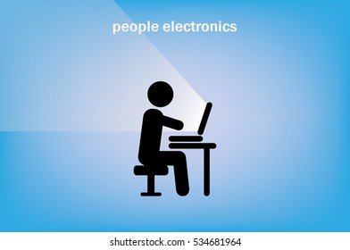 man chair laptop icon vector illustration eps10. 
