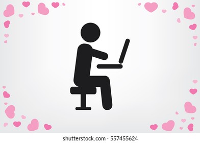 man chair laptop icon vector illustration eps10.