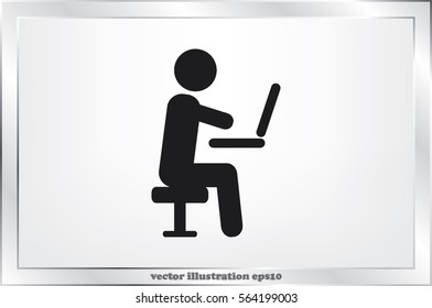 man chair laptop icon vector illustration eps10.