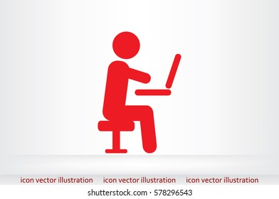 man chair laptop icon vector illustration .