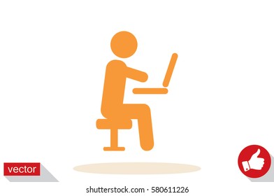 man chair laptop icon vector illustration eps10.