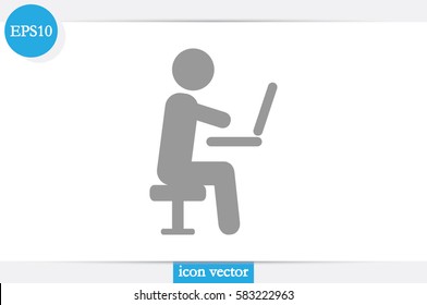 man chair laptop icon vector illustration.