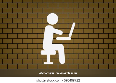 man chair laptop icon vector illustration.