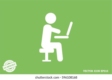 man chair laptop icon vector illustration eps10.