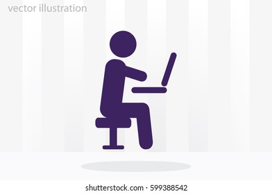man chair laptop icon vector illustration eps10.