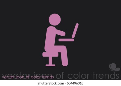 man chair laptop icon vector illustration eps10.