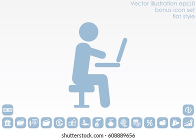 man chair laptop icon vector illustration eps10.