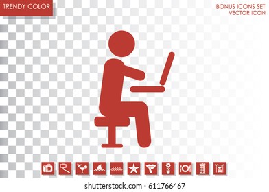 man chair laptop icon vector illustration eps10.