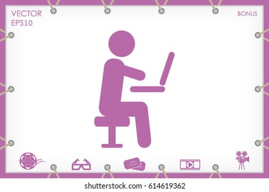 man chair laptop icon vector illustration eps10.