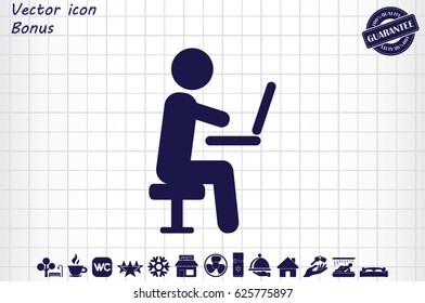 man chair laptop icon vector illustration eps10.