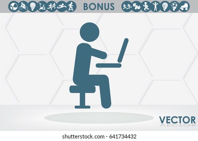 man chair laptop icon vector illustration eps10.