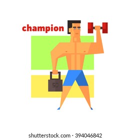 Dibujo de un vector plano con texto