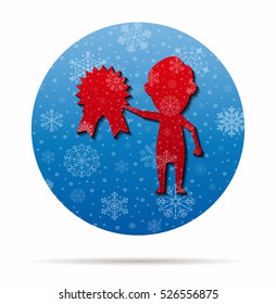 man champion christmas icon in circle
