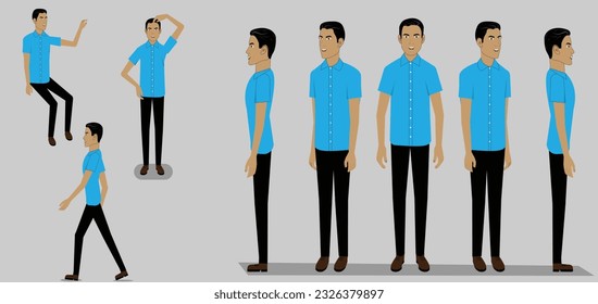 man character all angles, man standing pose