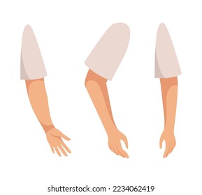 Man Character Arms as Constructor with Separated Body Part Vector Set