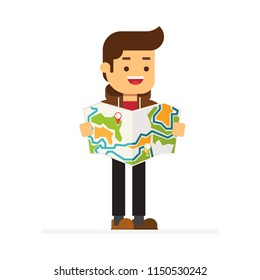 Man character avatar icon.local map navigation