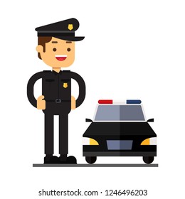 Man character avatar icon.Police department