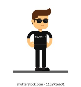 Man character avatar icon.Security guard